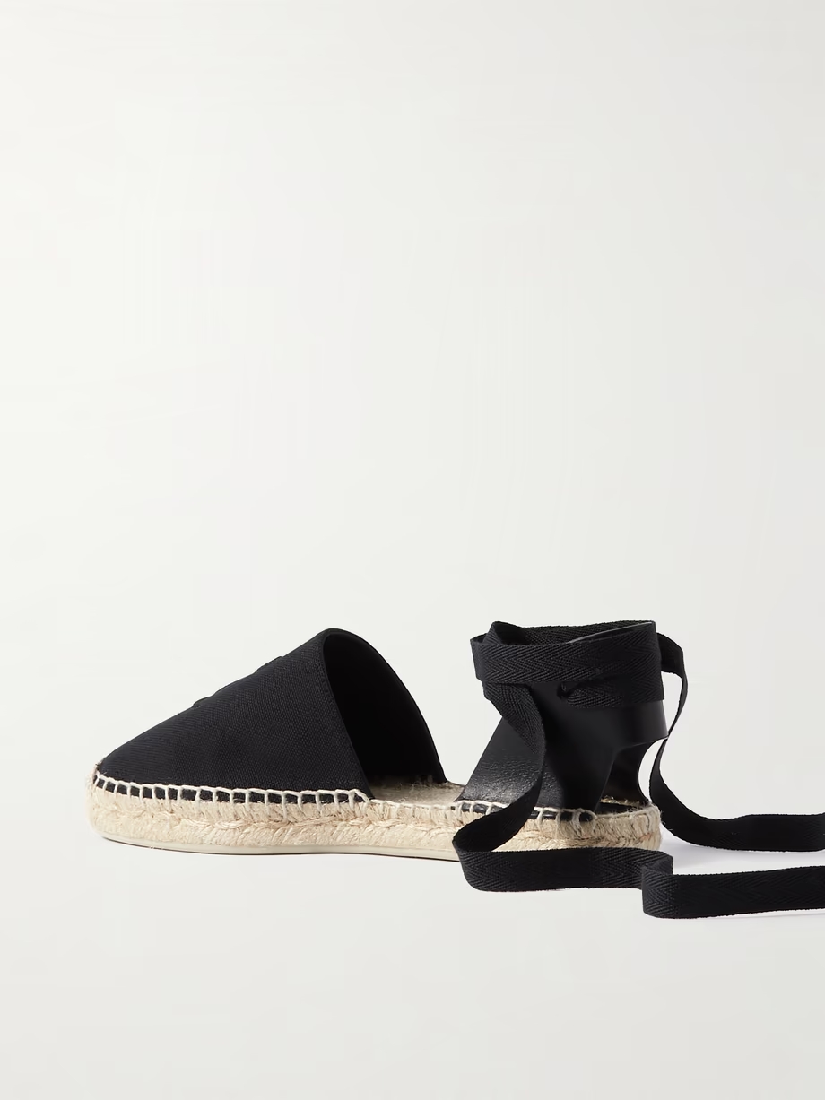 Nanou Lace leather-trimmed canvas espadrilles Nanou Lace leather-trimmed canvas espadrilles