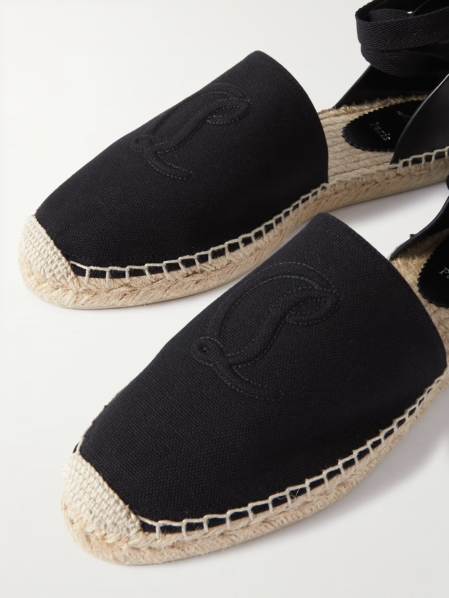 Nanou Lace leather-trimmed canvas espadrilles Nanou Lace leather-trimmed canvas espadrilles