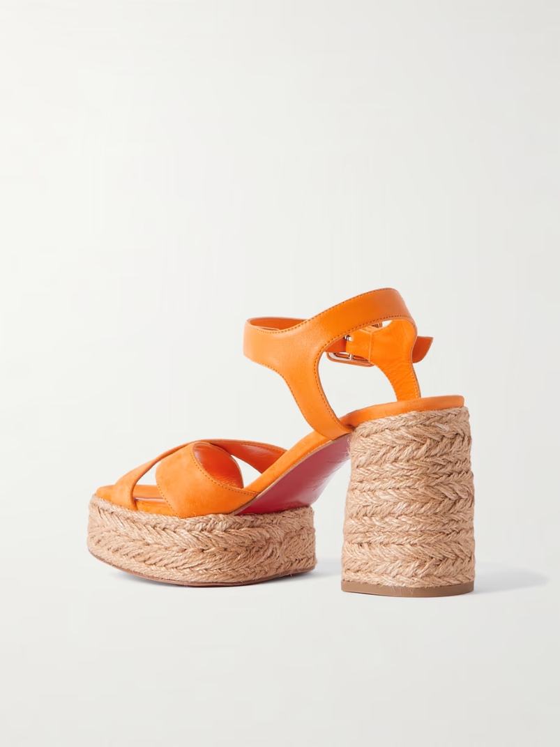 Calakala 70 leather and suede espadrille platform sandals Calakala 70 leather and suede espadrille platform sandals