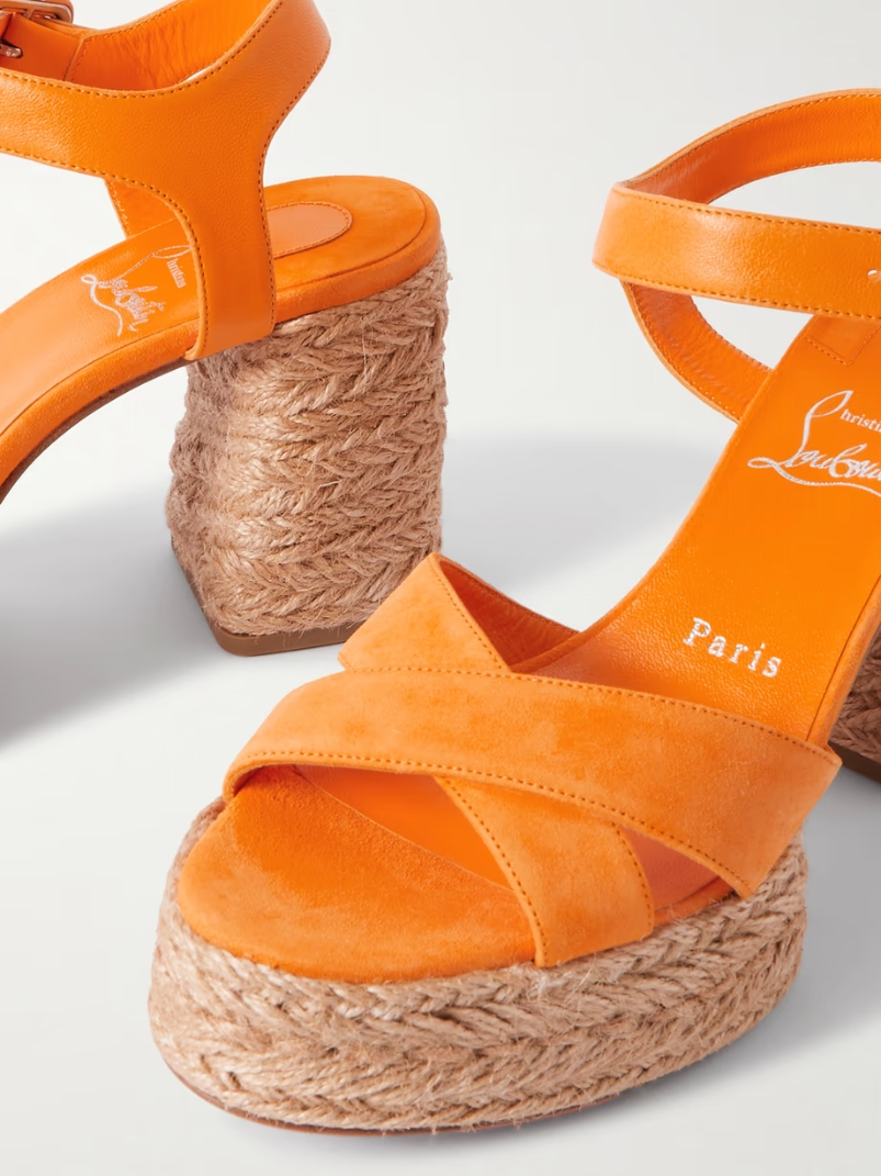 Calakala 70 leather and suede espadrille platform sandals Calakala 70 leather and suede espadrille platform sandals