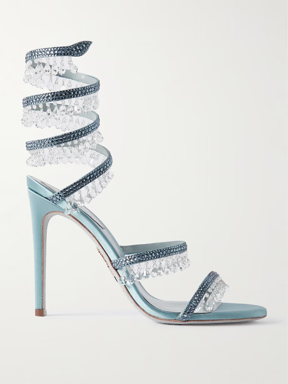 Chandelier crystal-embellished satin sandals Chandelier crystal-embellished satin sandals