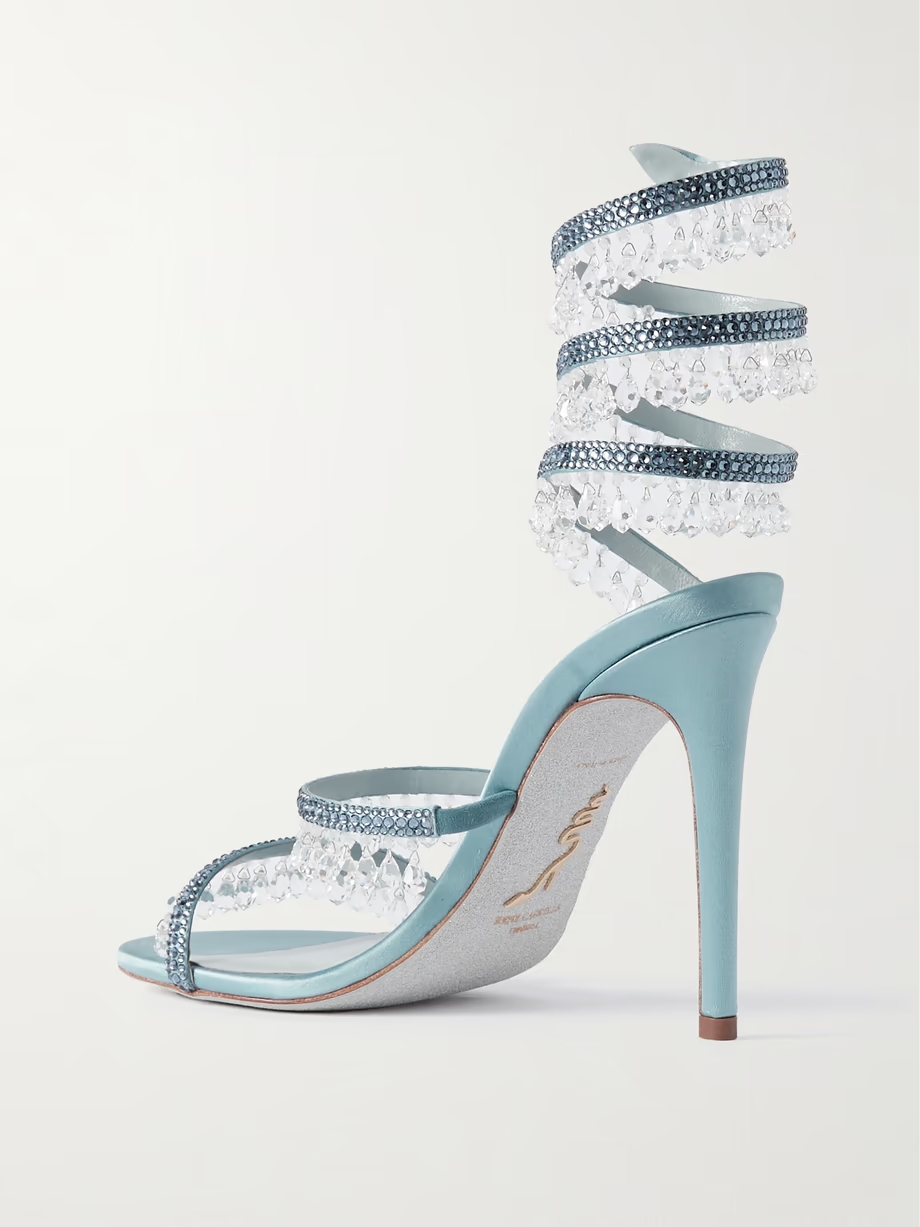 Chandelier crystal-embellished satin sandals Chandelier crystal-embellished satin sandals