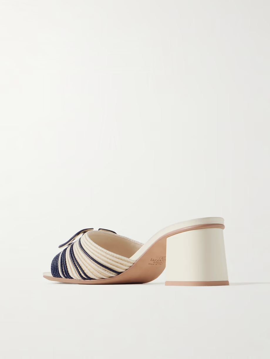 VLOGO 60 logo-embellished two-tone leather mules VLOGO 60 logo-embellished two-tone leather mules
