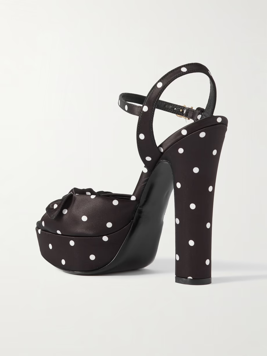 Keira embellished polka-dot satin sandals Keira embellished polka-dot satin sandals