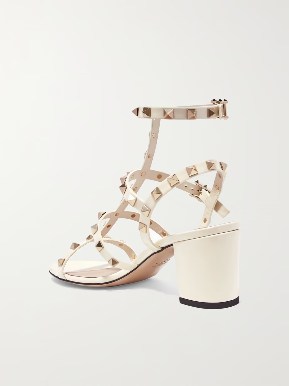 Valentino Garavani The Rockstud 60 patent-leather sandals Valentino Garavani The Rockstud 60 patent-leather sandals