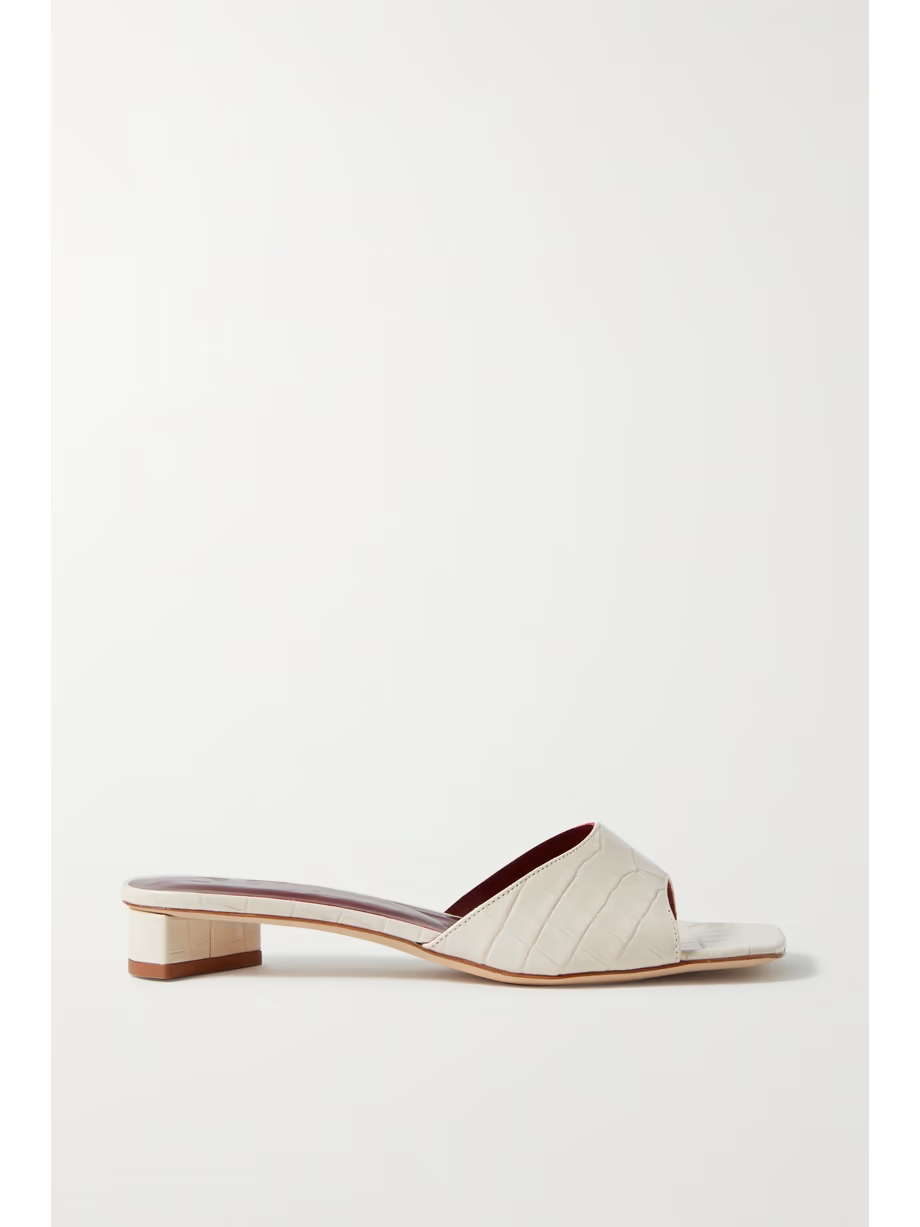 Simone croc-effect leather mules Simone croc-effect leather mules