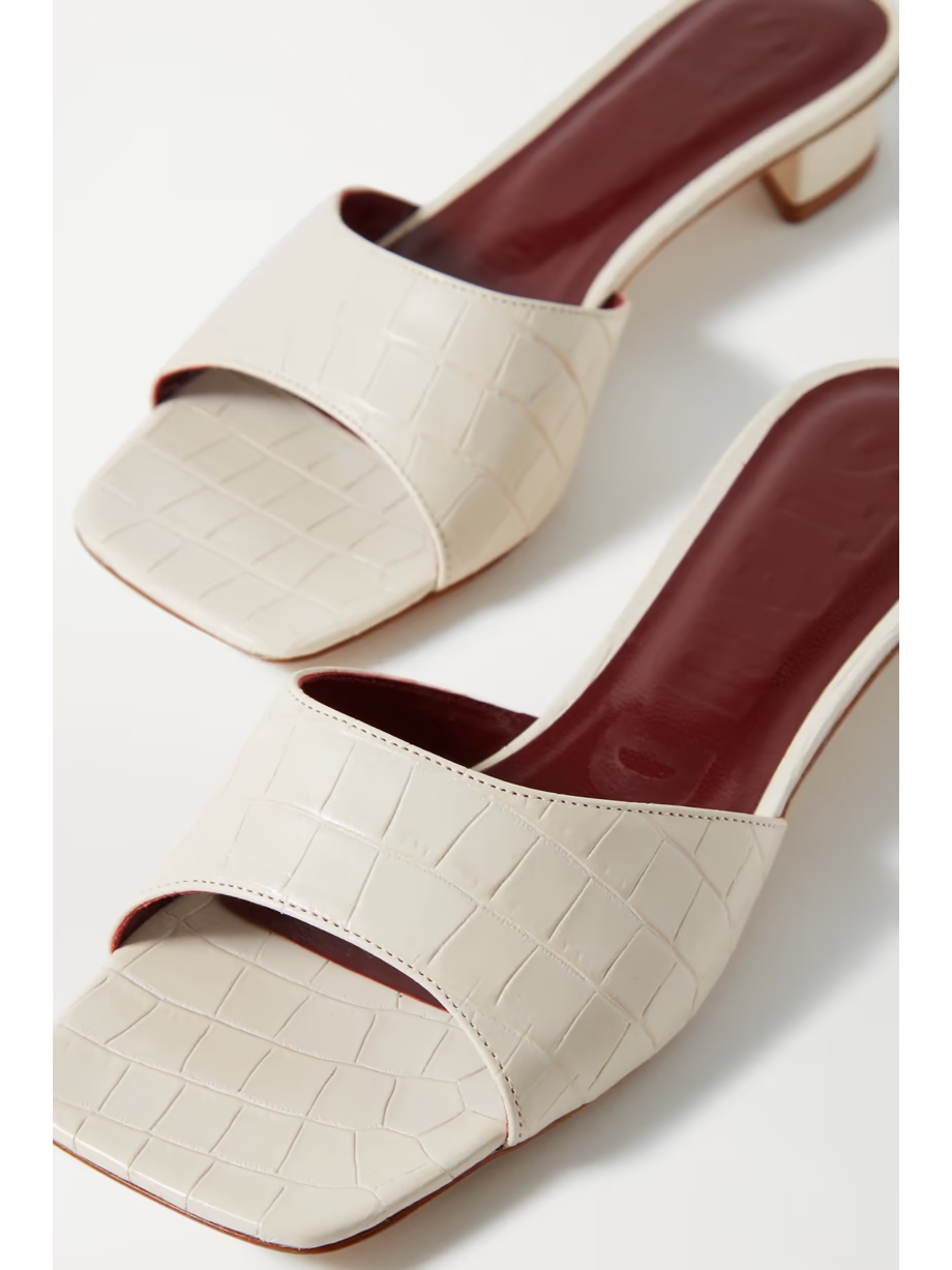 Simone croc-effect leather mules Simone croc-effect leather mules