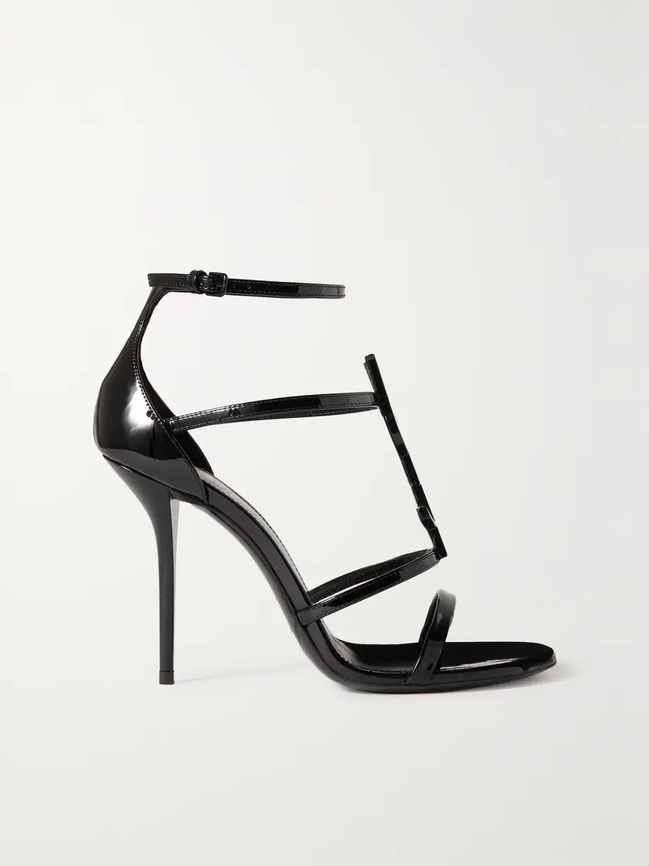 Cassandra logo-embellished patent-leather sandals Cassandra logo-embellished patent-leather sandals