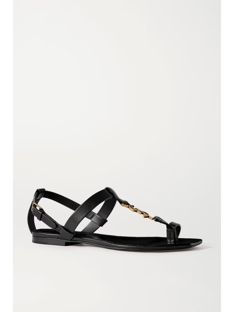 Cassandra logo-embellished leather sandals Cassandra logo-embellished leather sandals