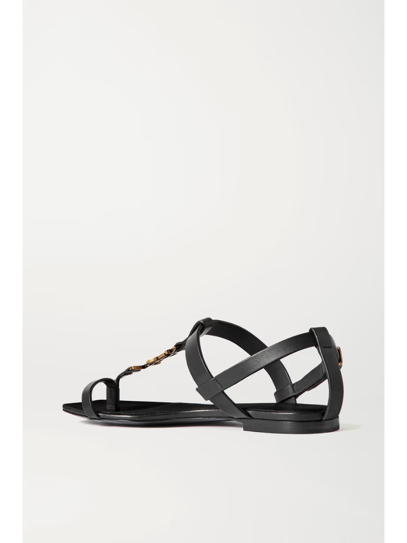 Cassandra logo-embellished leather sandals Cassandra logo-embellished leather sandals