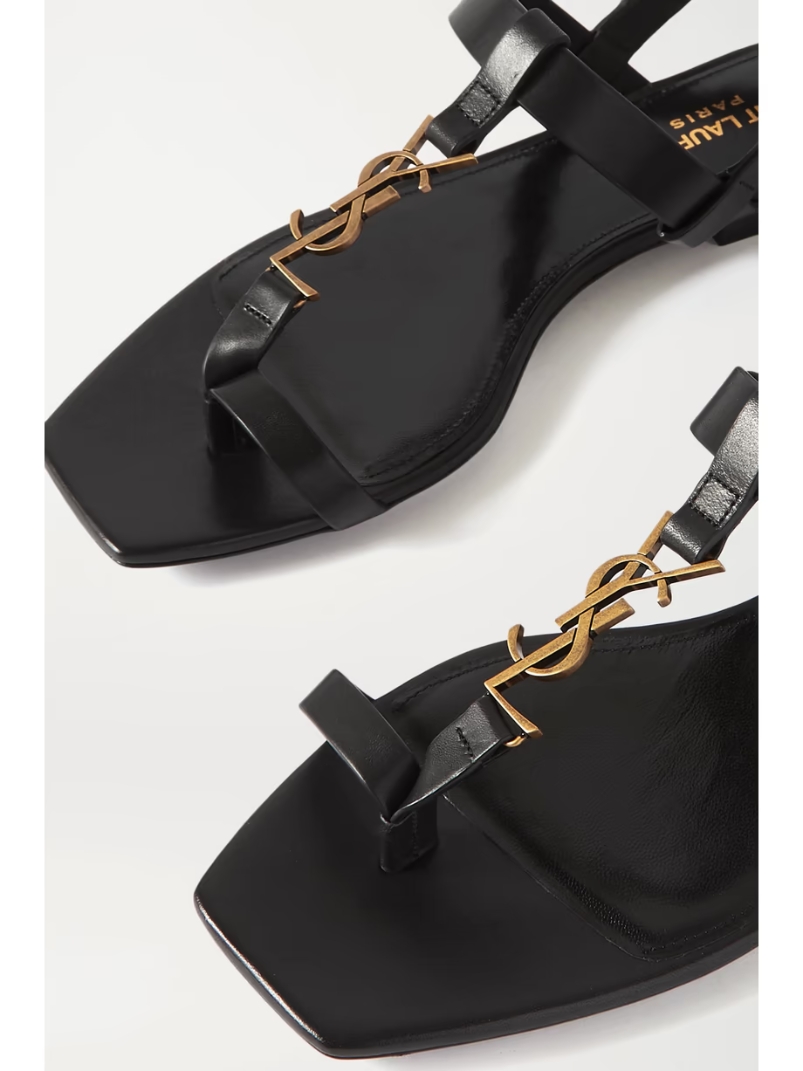Cassandra logo-embellished leather sandals Cassandra logo-embellished leather sandals