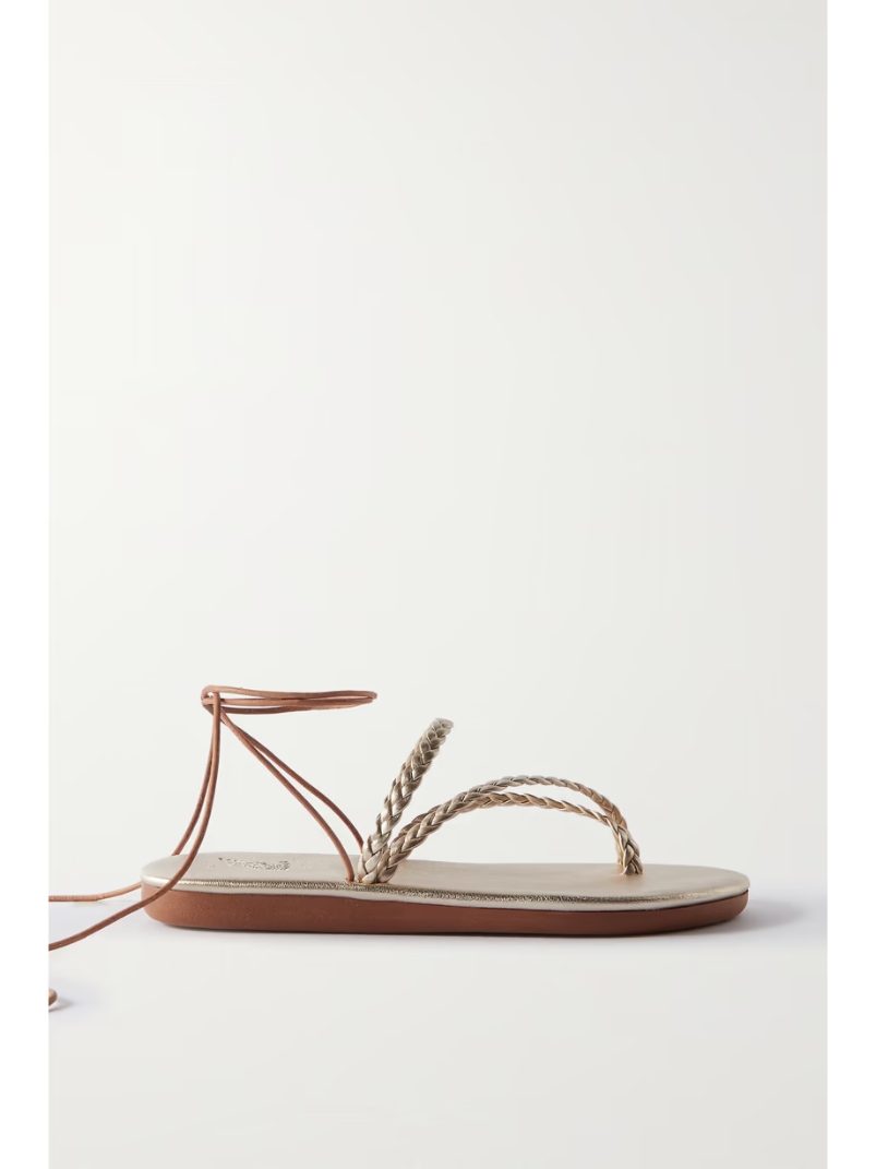 Plage braided metallic leather sandals Plage braided metallic leather sandals