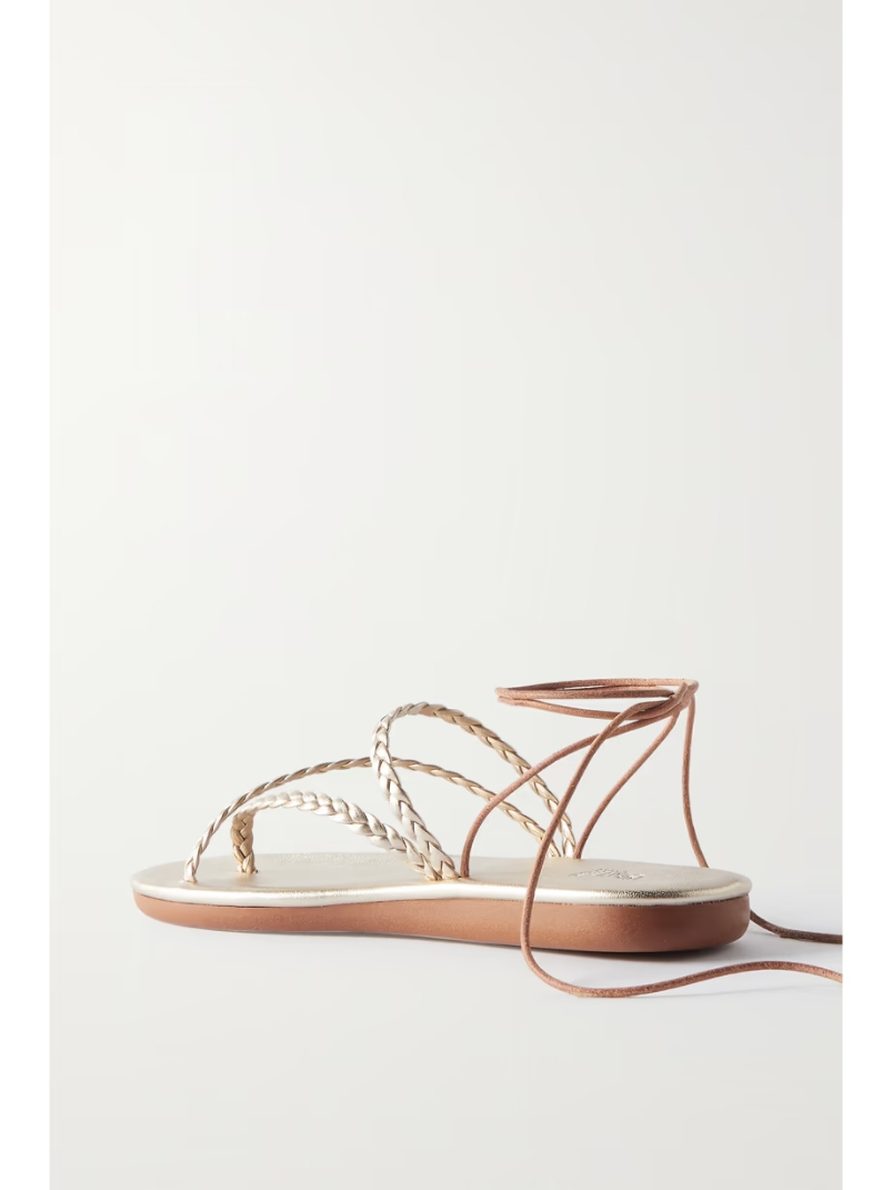 Plage braided metallic leather sandals Plage braided metallic leather sandals