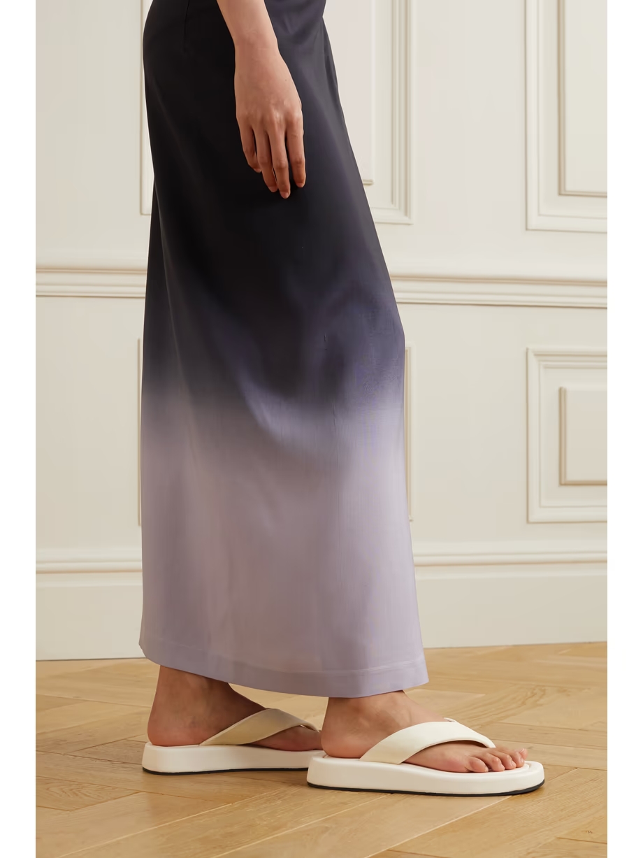 Ginza leather and velvet platform flip flops Ginza leather and velvet platform flip flops