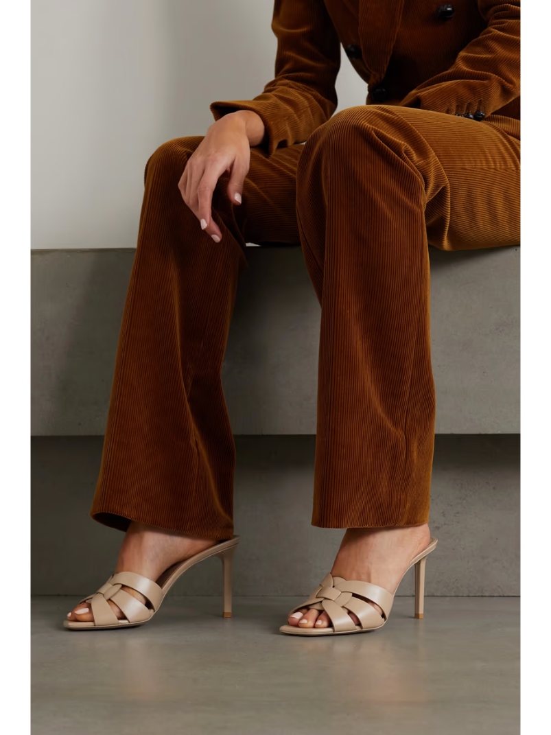 Tribute woven leather mules Tribute woven leather mules