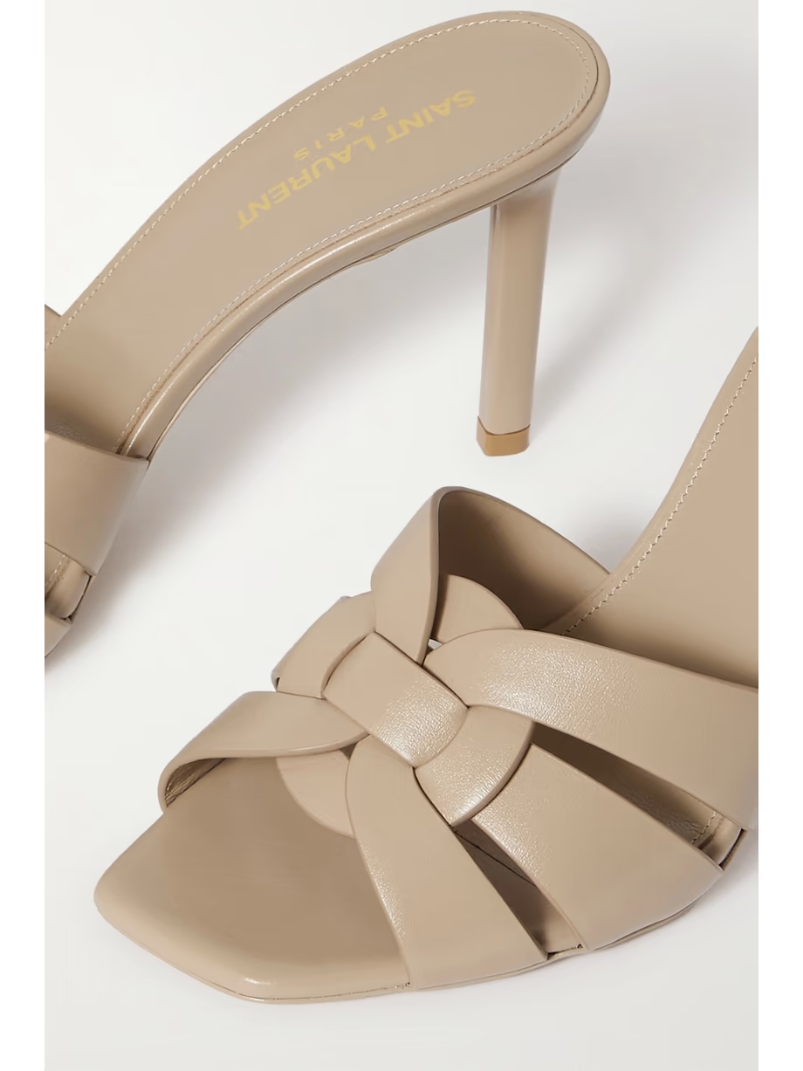 Tribute woven leather mules Tribute woven leather mules