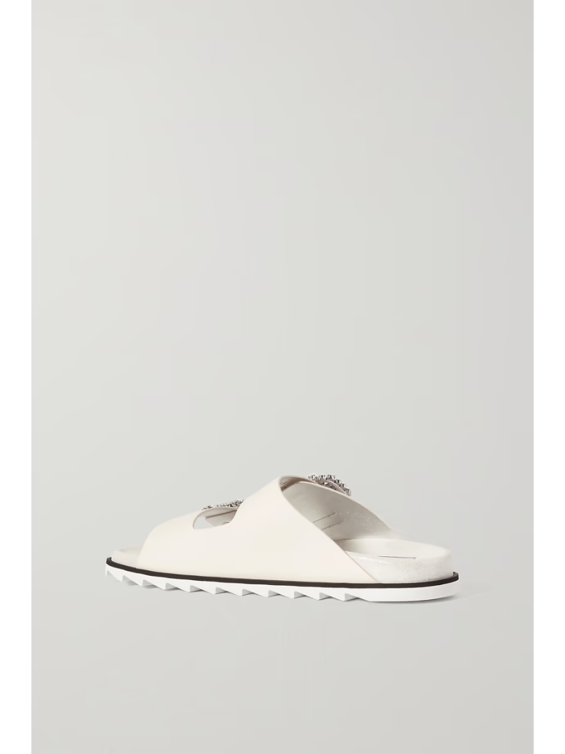 Slidy Viv Swarovski crystal-embellished leather slides Slidy Viv Swarovski crystal-embellished leather slides