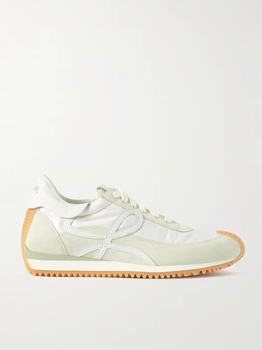 Flow logo-appliquéd shell, leather and suede sneakers Flow logo-appliquéd shell, leather and suede sneakers