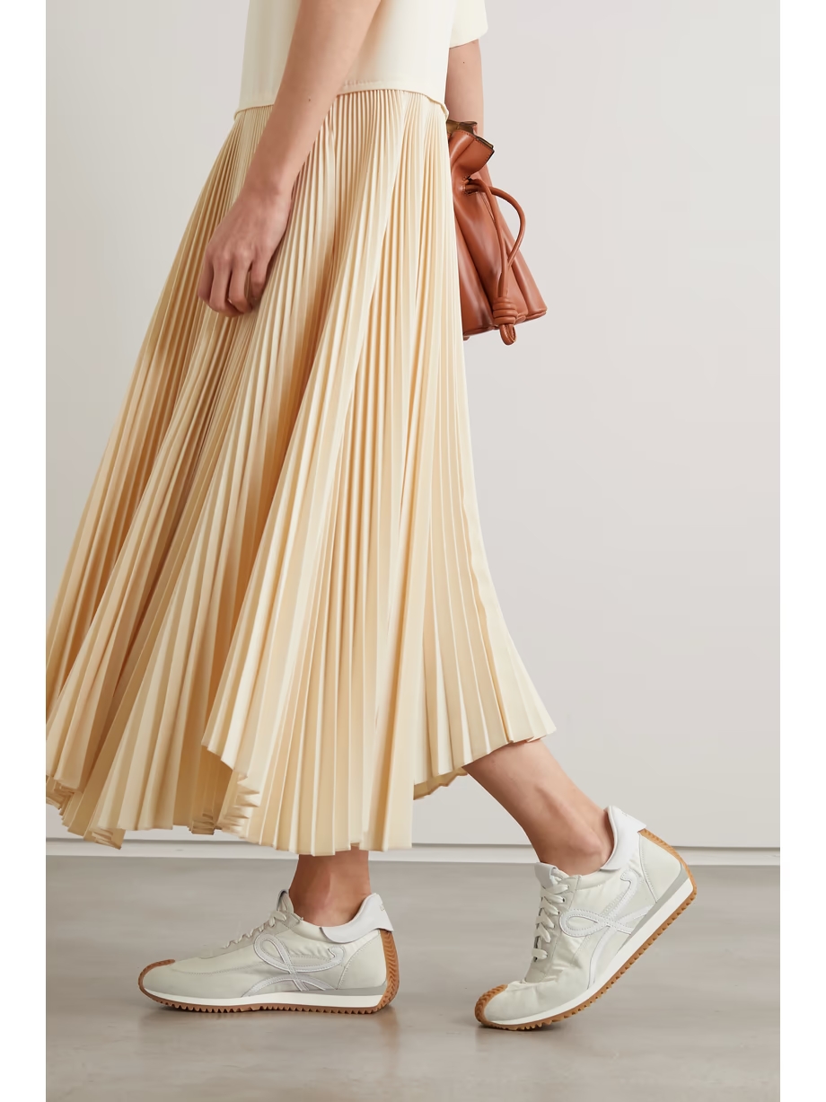 Flow logo-appliquéd shell, leather and suede sneakers Flow logo-appliquéd shell, leather and suede sneakers