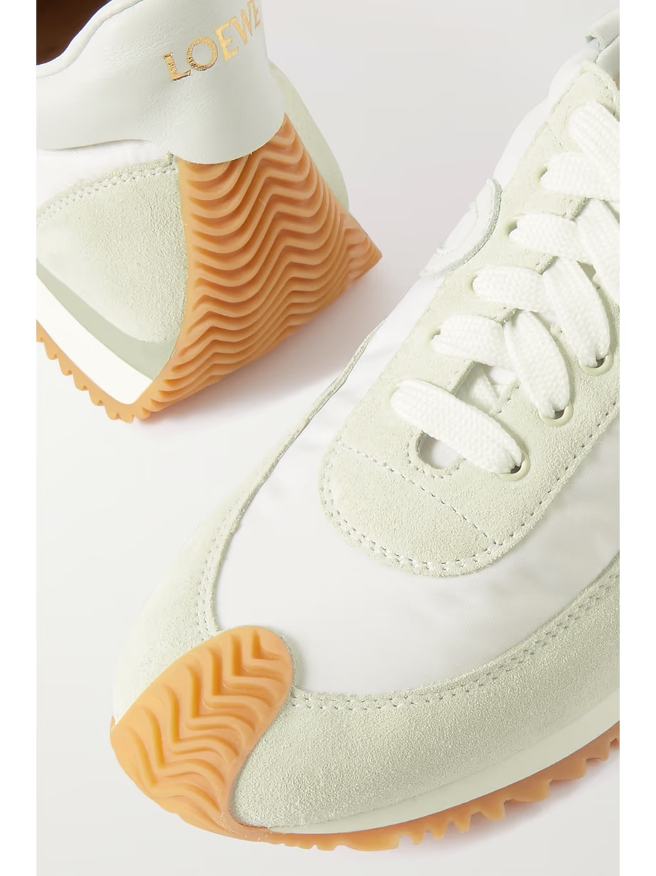 Flow logo-appliquéd shell, leather and suede sneakers Flow logo-appliquéd shell, leather and suede sneakers