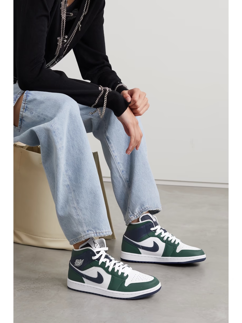 Air Jordan 1 Mid SE logo-detailed leather sneakers Air Jordan 1 Mid SE logo-detailed leather sneakers