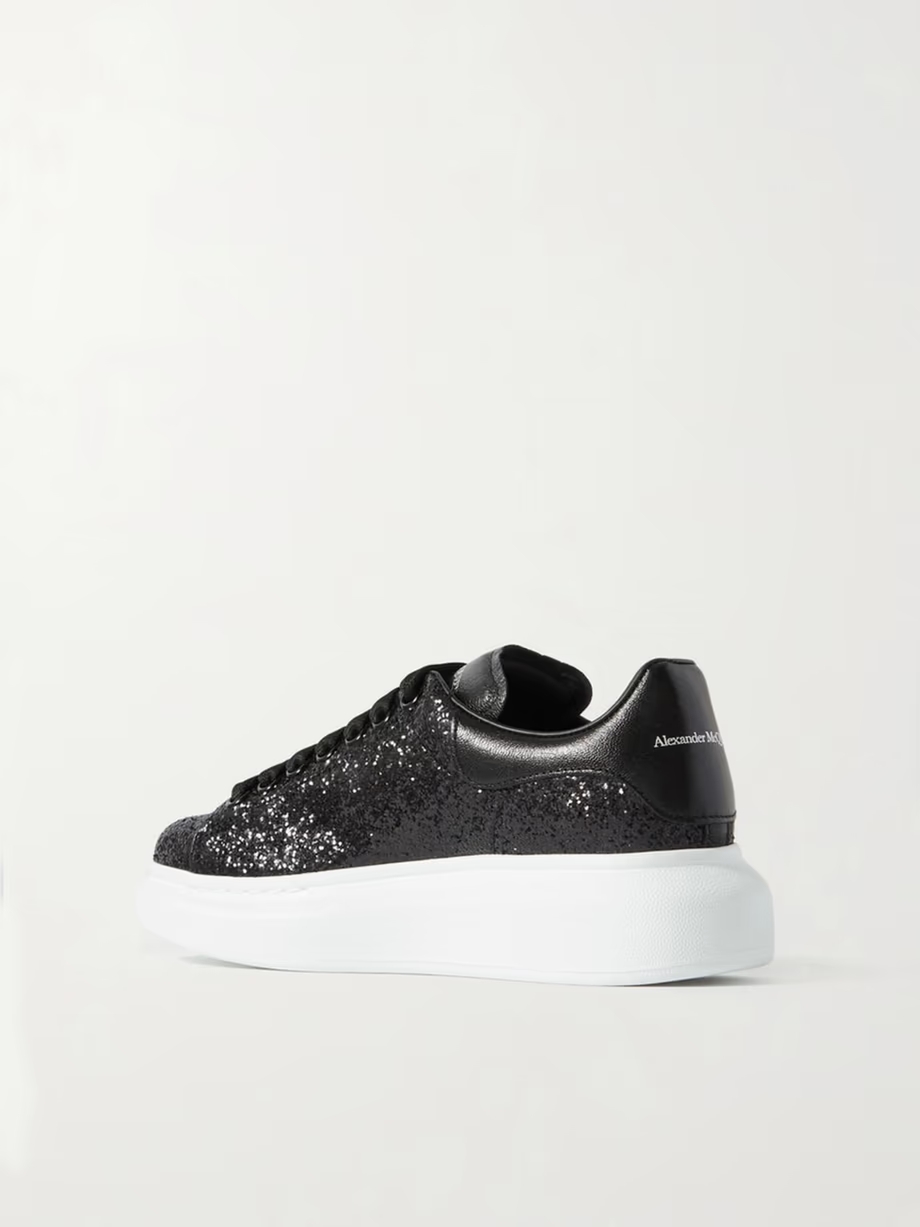 Glittered leather exaggerated-sole sneakers Glittered leather exaggerated-sole sneakers