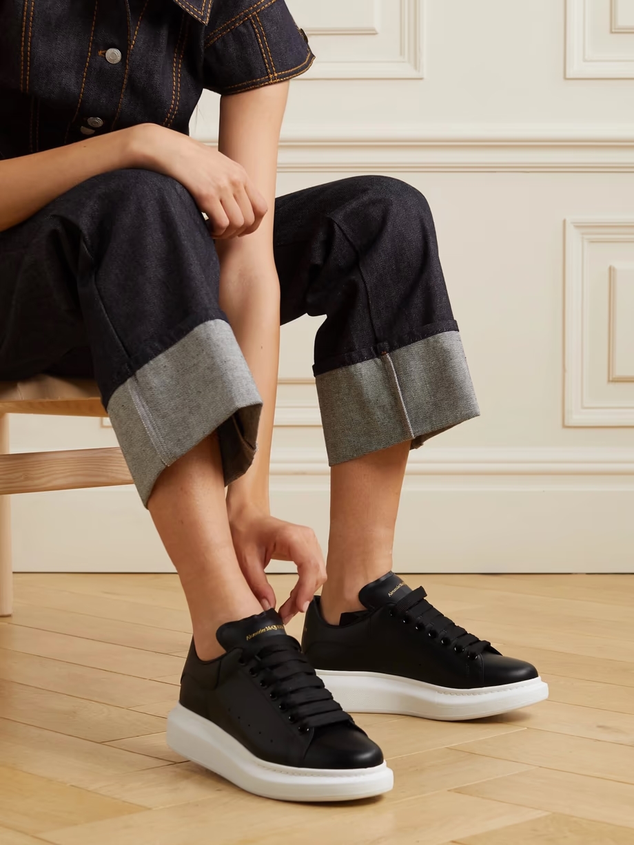 Leather exaggerated-sole sneakers Leather exaggerated-sole sneakers