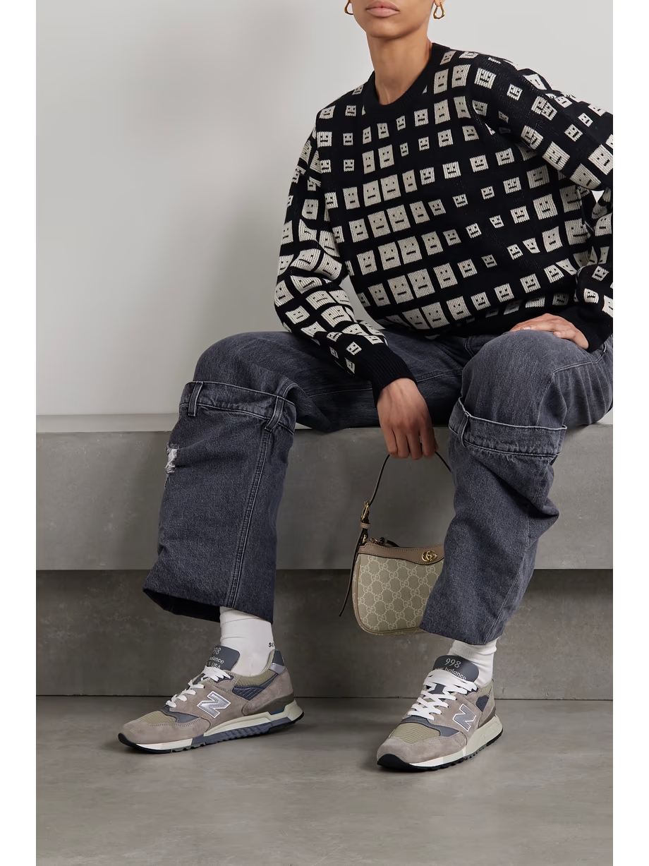 Made in USA 998 Core rubber-trimmed leather, mesh and suede sneakers Made in USA 998 Core rubber-trimmed leather, mesh and suede sneakers