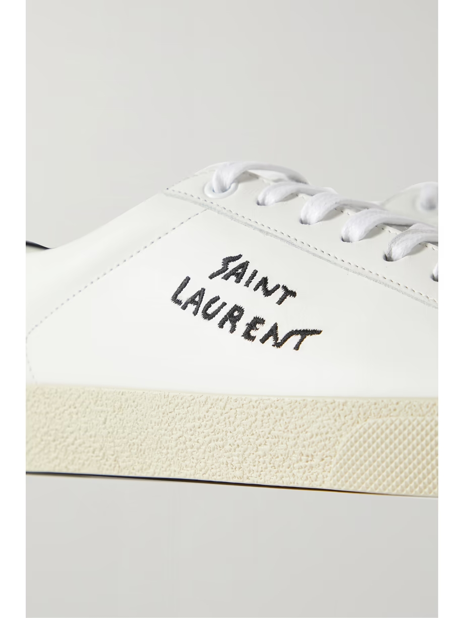 Court Classic logo-embroidered leather sneakers Court Classic logo-embroidered leather sneakers