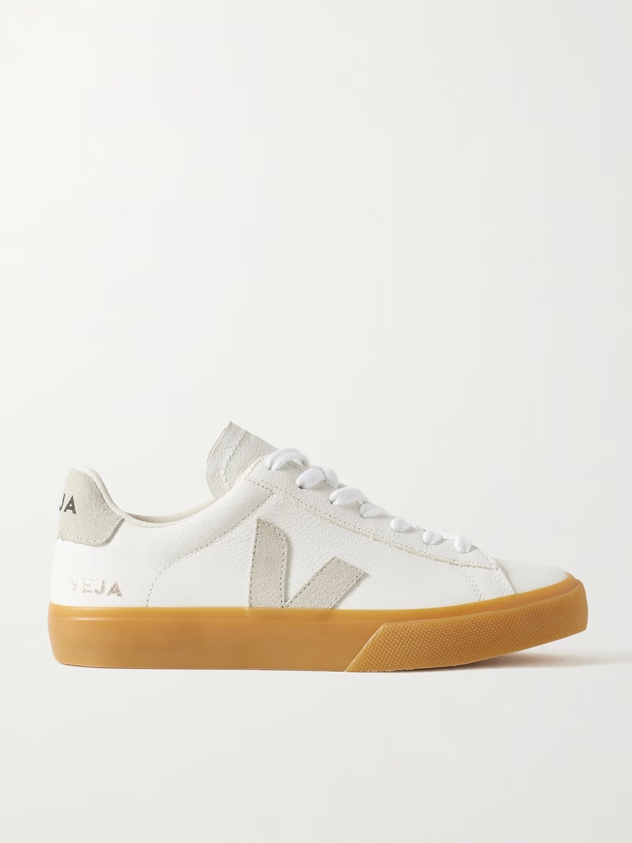 Campo suede-trimmed textured-leather sneakers Campo suede-trimmed textured-leather sneakers