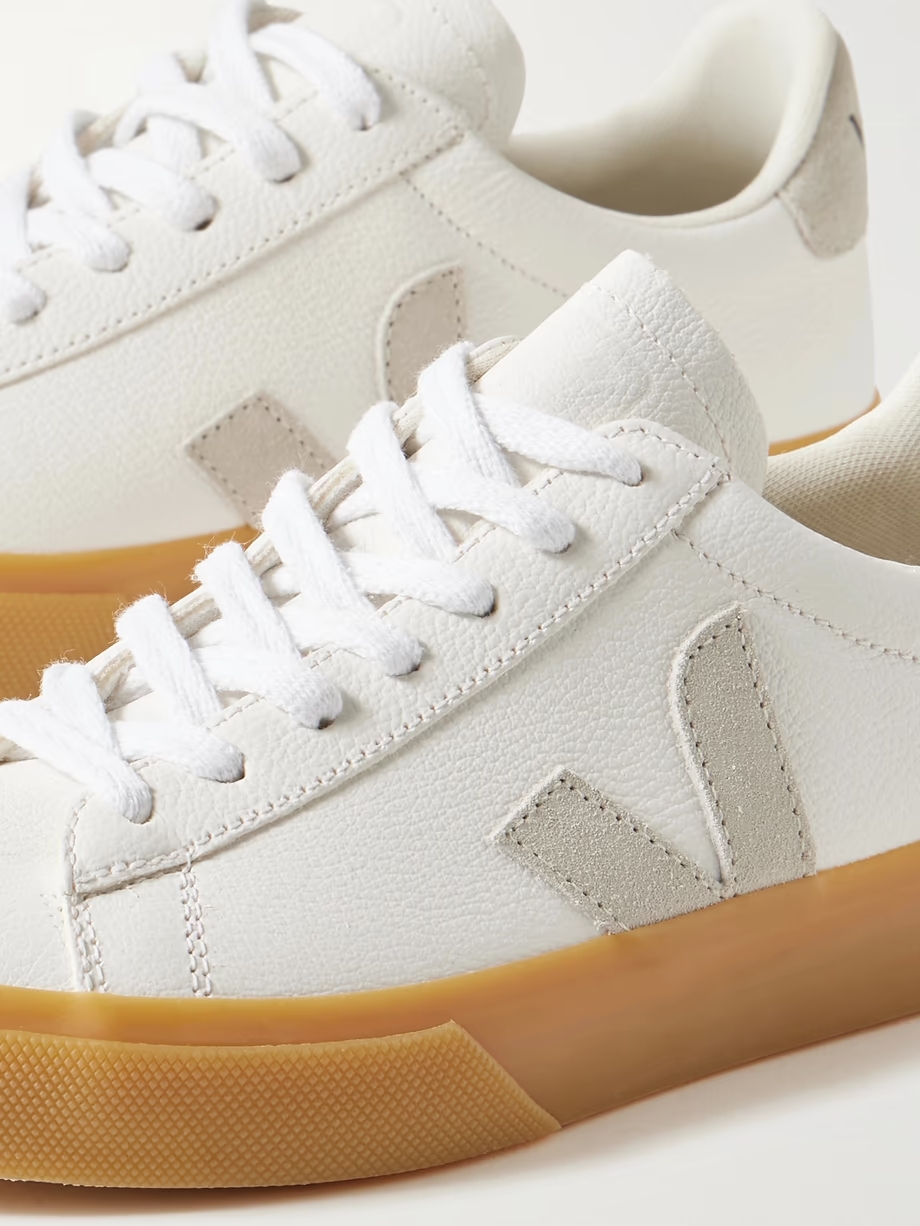 Campo suede-trimmed textured-leather sneakers Campo suede-trimmed textured-leather sneakers