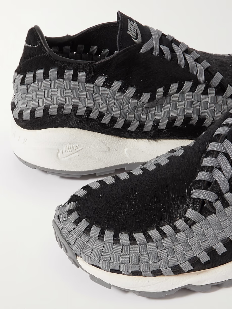 Air Footscape grosgrain-trimmed calf hair sneakers