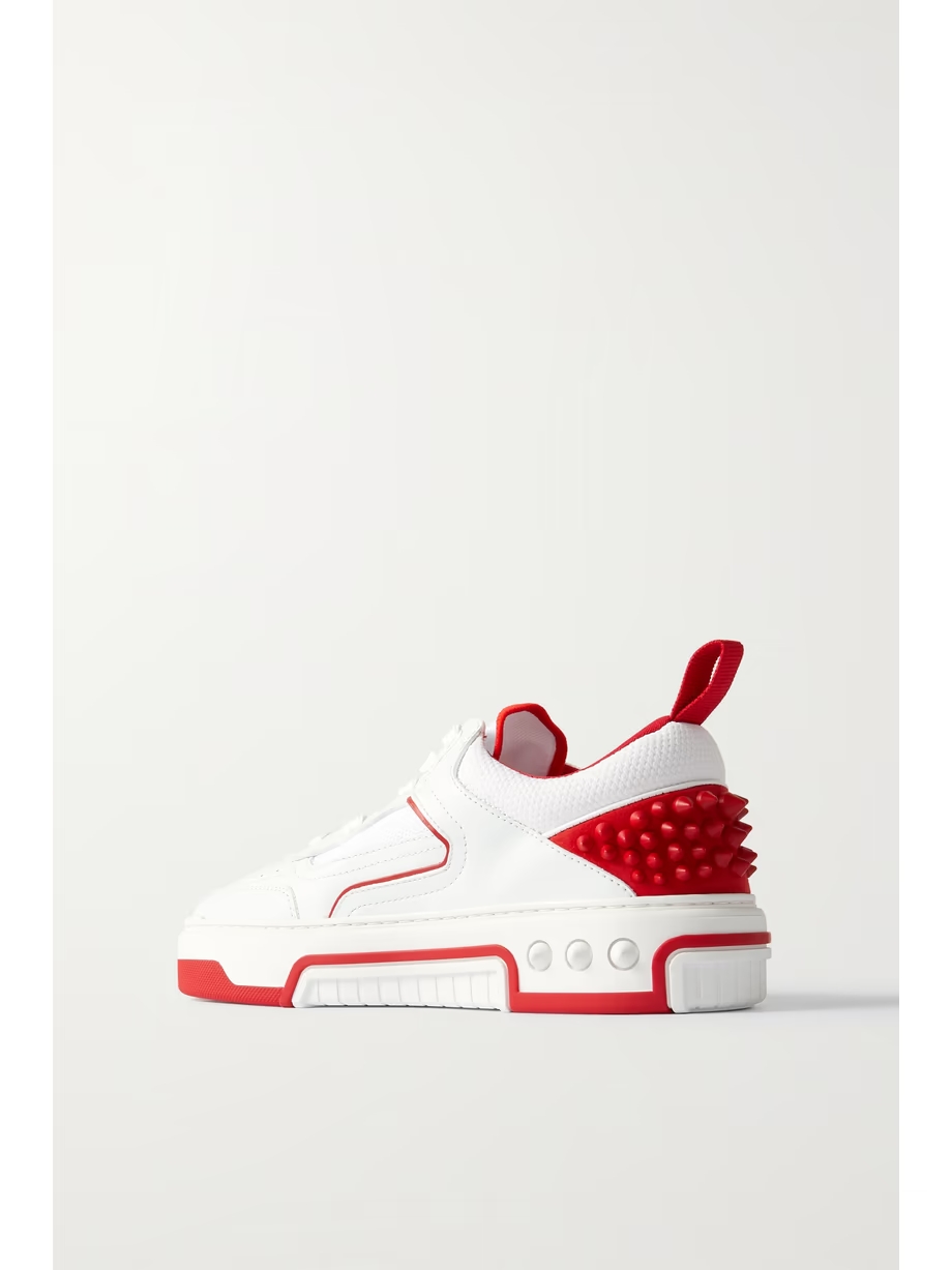 Astroloubi stud-embellished leather and mesh sneakers Astroloubi stud-embellished leather and mesh sneakers