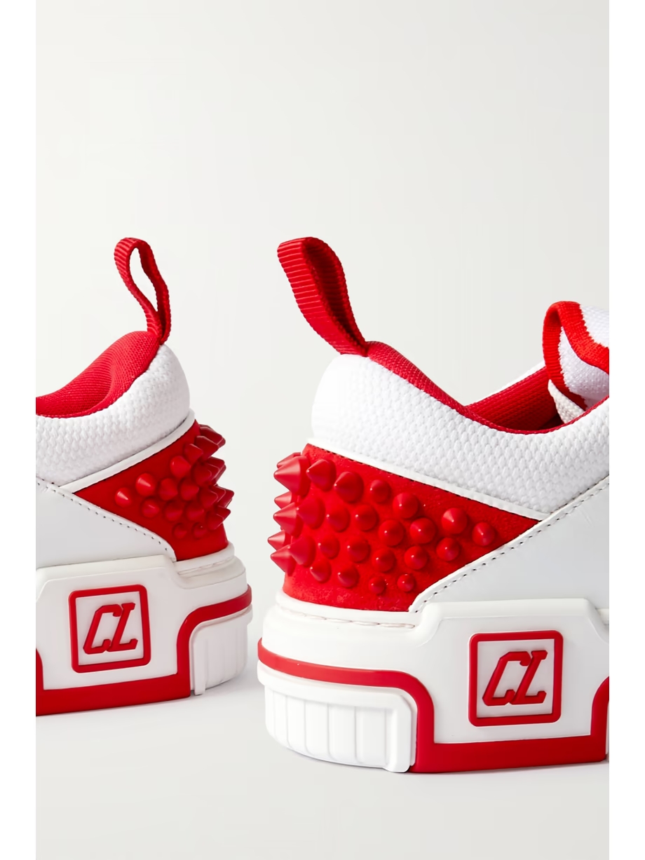 Astroloubi stud-embellished leather and mesh sneakers Astroloubi stud-embellished leather and mesh sneakers