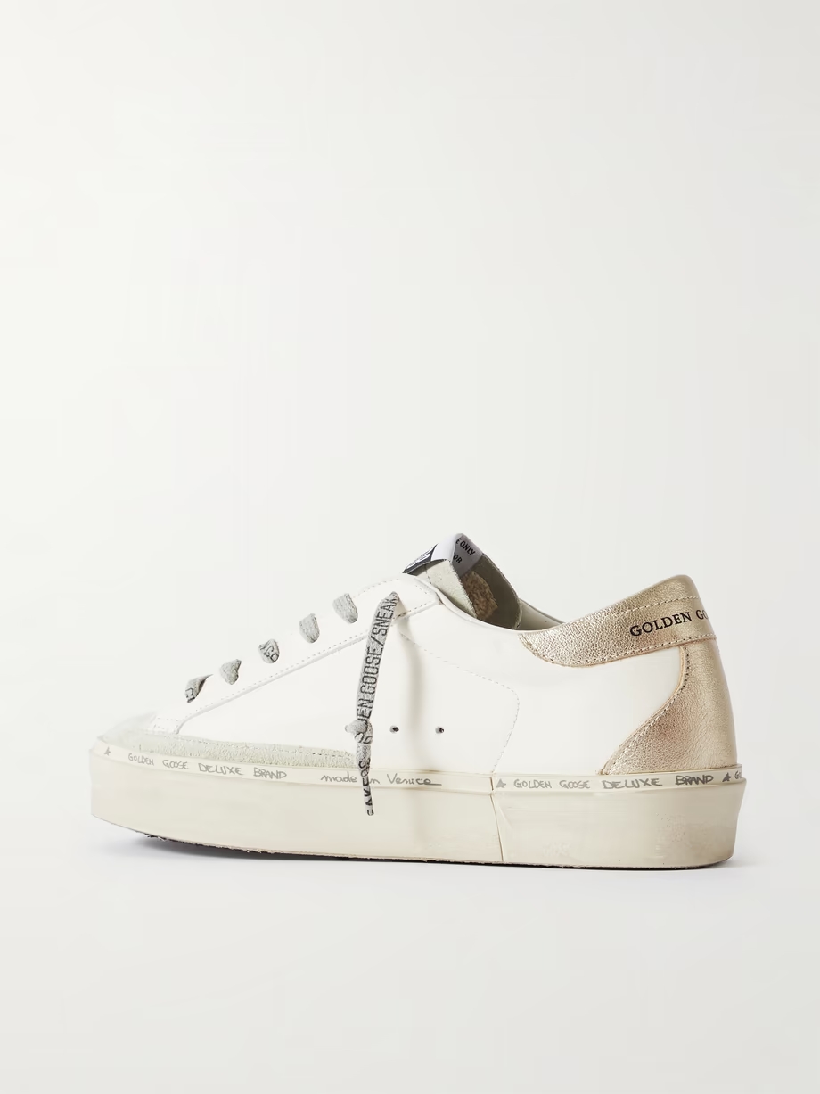 Hi Star distressed suede- and snake-effect-trimmed leather sneakers Hi Star distressed suede- and snake-effect-trimmed leather sneakers