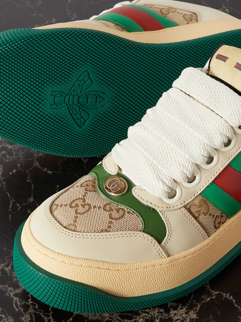 Double Screener coated cotton-canvas and leather sneakers Double Screener coated cotton-canvas and leather sneakers