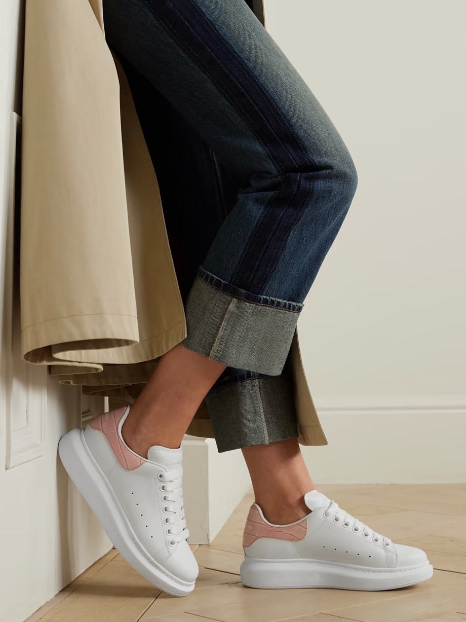 Leather exaggerated-sole sneakers Leather exaggerated-sole sneakers