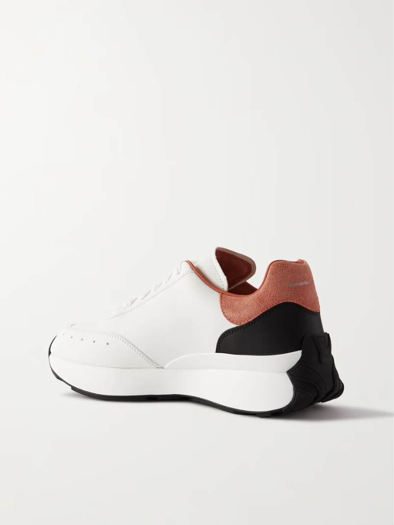 Sprint Runner embossed suede-trimmed leather exaggerated-sole sneakers Sprint Runner embossed suede-trimmed leather exaggerated-sole sneakers