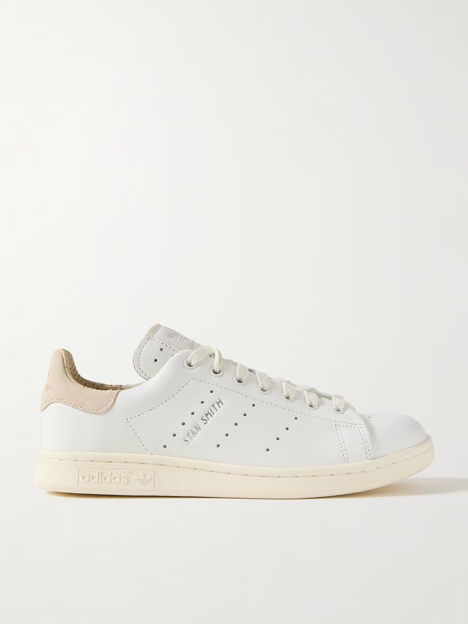 Stan Smith Lux suede-trimmed leather sneakers Stan Smith Lux suede-trimmed leather sneakers