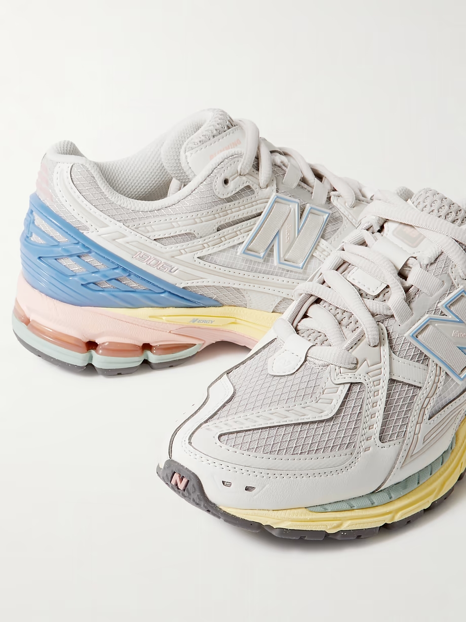 1906 rubber-trimmed faux leather and mesh sneakers 1906 rubber-trimmed faux leather and mesh sneakers