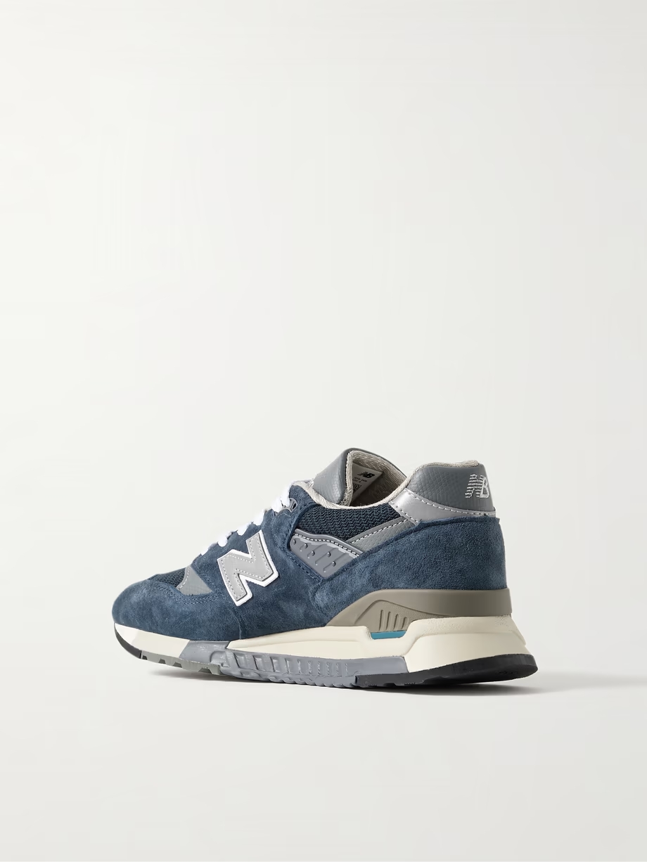 998 Core rubber-trimmed leather, mesh and suede sneakers 998 Core rubber-trimmed leather, mesh and suede sneakers