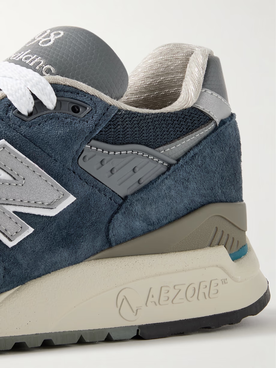 998 Core rubber-trimmed leather, mesh and suede sneakers 998 Core rubber-trimmed leather, mesh and suede sneakers