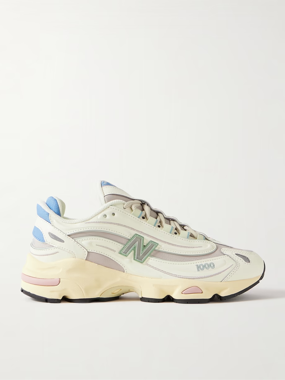 1000 rubber-trimmed leather and ripstop sneakers 1000 rubber-trimmed leather and ripstop sneakers