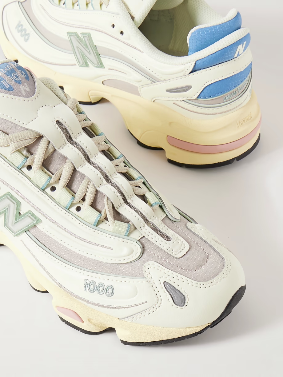 1000 rubber-trimmed leather and ripstop sneakers 1000 rubber-trimmed leather and ripstop sneakers