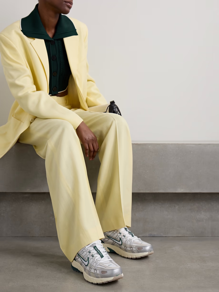 P-6000 PRM leather and mesh sneakers