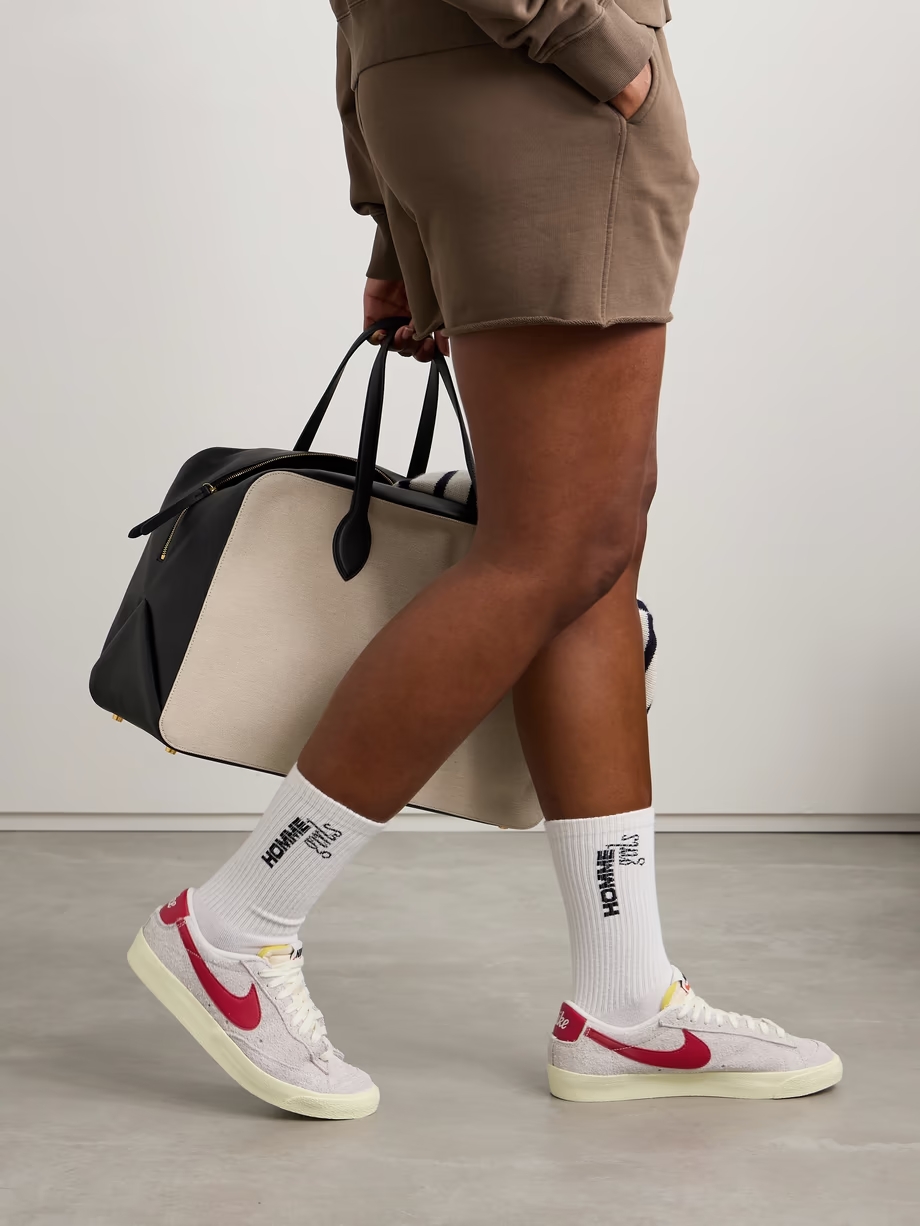 Blazer Low ’77 Vintage leather-trimmed brushed-suede sneakers Blazer Low ’77 Vintage leather-trimmed brushed-suede sneakers