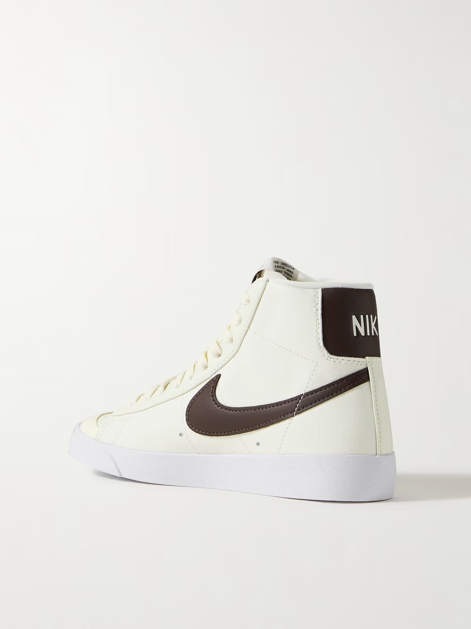 Blazer Mid \'77 Vintage suede and leather-trimmed crinkled-nubuck high-top sneakers Blazer Mid \'77 Vintage suede and leather-trimmed crinkled-nubuck high-top sneakers