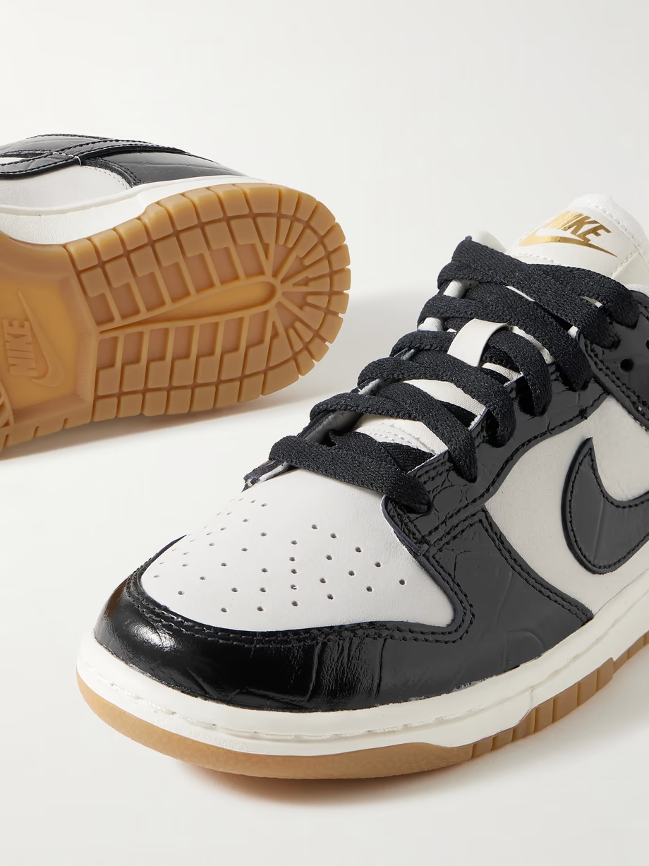Dunk Low croc-effect leather and suede sneakers Dunk Low croc-effect leather and suede sneakers