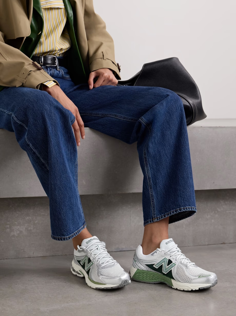 Northern Lights 860v2 leather and rubber-trimmed mesh sneakers Northern Lights 860v2 leather and rubber-trimmed mesh sneakers