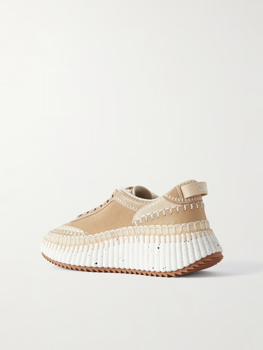 Nama embroidered suede and recycled-mesh sneakers Nama embroidered suede and recycled-mesh sneakers